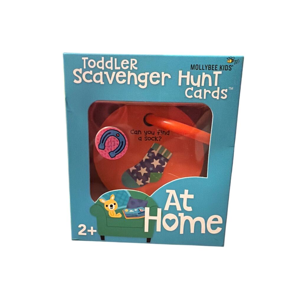 Mollybee Kids Preschool Indoor Scavenger Hunt Cards at Home, Gifts for Ages 3, 4